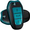ATFIGII Custodia Chiave compatibile con P eugeot 208 308 508 3008 5008 Cover per chiave compatibile con Citroen C4 Picasso DS3 C3 Guscio per la chiave TPU Keyless 3 Tasti Green-Pelletextur