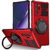 XKchatpt Custodia per Telefono con Supporto ad Anello Magnetico per Samsung Galaxy Note 20 Ultra, Girevole a 360° Antiurto Regolabile (Rosso)