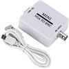 Queen.Y Mini HD 1080P VGA a BNC Convertitore Video Adattatore VGA Box Convertitore Video di Sorveglianza che supporta video NTSC o PAL per videoconferenza Monitor Home Theater HDTV, TV