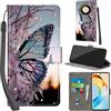 PHINIENLAND Cover per Honor X9b / Honor Magic 6 Lite Case PU Pelle Custodia [Kickstand] [Chiusura magnetica] [Slot per Schede], Portafoglio Flip Custodia per Honor X50 5G,Farfalla