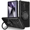 XKchatpt Custodia per telefono con supporto ad anello magnetico per Samsung Galaxy S24 Ultra, girevole a 360° con custodia protettiva antiurto regolabile per Samsung Galaxy S24 Ultra (Nero)