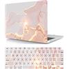 HLAAJJX Custodia Compatibile con Macbook Air 13 pollici 2017 2016 2015 2014 2013 2012 2011 2010 A1466 A1369, Case Rigida Protettivo Plastica Copertina & Tastiera Cover, rosa e oro