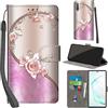 PHINIENLAND Cover per Samsung Galaxy Note 10 Plus Case PU Pelle Custodia [Kickstand] [Chiusura magnetica] [Slot per Schede], Portafoglio Flip Custodia per Samsung Note 10 Plus,Rosa