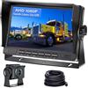 Hikity Telecamera di retromarcia con monitor LCD da 7 di backup per auto con visione notturna IP69 impermeabile con cavo da 15 m Telecamera AHD per auto camper/rimorchio/bus/furgone 12-24V