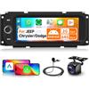 VECHTEL 2G&64G 6.9 Autoradio per Jeep Grand Cherokee Wrangler Liberty Chrysler Grand Voyager 300M PT Cruiser RAM 1500 2500 con Carplay Android Auto,Bluetooth RDS/FM Radio,WiFi GPS/Telecamera posteriore AHD