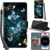 PHINIENLAND Cover per iPhone 15 Pro Max PU Pelle Custodia Flip Farfalla