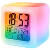 PARENCE Sveglia Chameleon LCD Illuminata - Orologio digitale multicolore con termometro - Visualizzazione 12/24 - 7 cambi di colore