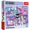 Trefl - Kuromi, Kuromi Day - Puzzle 4 in 1, 4 puzzle, da 35 a 70 pezzi - vari livelli di difficoltà, per bambini dai 4 anni in su