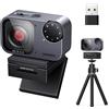 UGREEN FineCam Pro 4K Webcam 30FPS 1/2 Sensore Controllo Gestuale AI Mirino Automatico Antirumore AI 7 Filtri 2 Microfoni PDAF Autofocus per Windows macOS Linux Streaming Teams YouTube Skype Zoom
