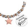 Beloved ❤️ Bracciale da donna, braccialetto in acciaio emozionale con nodini - frasi, pensieri, parole con charms - ciondolo pendente - misura regolabile - incisione (MOD 7, Silver e Rose gold)