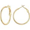 PROSTEEL Orecchini Cerchio Donna Grandi Sottili Semplici, Placcato Oro 18K, Diametro 30 mm, Oro 1 Paio(Confezione Regalo)
