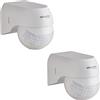 Oktaplex motion Oktaplex Set di 2 Ana rilevatore di movimento da esterno orientabile 230V IP44 180° sensore di movimento portata 12m bianco sensore PIR da superficie
