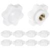 QUARKZMAN 10pz Pomelli a Stella con Filettatura Femmina M6, Testa da 25mm, Plastica con Foro Non Passante Maniglie di Serraggio Avvitate in Ottone Manopole Filettate, Bianco