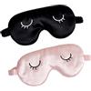 FangBoJie 2 mascherine per dormire da donna (nero, grigio)