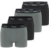 Fila Boxer da Uomo in Cotone, Mutandine da Uomo, ipoallergeniche e Elasticizzate, Confezione da 4, Kaki/Nero, M