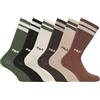 FILA Calzino da uomo Sport - Set di 6 calzini alti da uomo, Tennis, Nero/Cachi/Bianco/Marrone/Camelo/Beige, 39-42