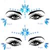 wuios Mermaid Face Gemme Stick Gioielli Halloween Corpo Occhio Viso Gioielli Gemme Rave Festival Tatuaggio Glitter Strass Tatuaggi Bambini Festa Carnevale Festival Decorazioni Blu
