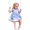 Altalena per bambini 9-36 mesi in pp e pe con corda regolabile e luci led, 39x16.5x120-180 cm, bianco