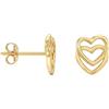 SOFIA MILANI - Orecchini da Donna in Argento 925 - Placcati in Oro - Orecchino a Perno a Cuore Doppio - E2103