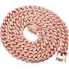 HALUKAKAH Collane Uomo Oro,Catenina Cubano Miami 14mm Iced out con Diamante,Placcato Oro Rosa Girocollo,Oro,90cm,con Pacco Regalo 0