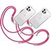 TBOC 2X Cordino Catenella Laccio Strap Porta Cover [Fucsia] per Telefono Cellulare da Collo - Tracolla Catenina con Cordini da Phone Cellulari Telefoni Accessori Universale Laccetti Donna Uomo