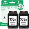 COLORETTO 338 XL Nera Cartuccia d'inchiostro Sostituzione per HP 338 338XL Compatibile con PSC 2355 2350 1610 2305 PhotoSmart C3170 7850 2610 2575 Officejet 6210 Deskjet 6540 5740 5743 Nero