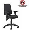 CKS Poltrona operativa Ariel media Back System nera rivestimento ignifugo imbottitura sedile Ø40PCM braccioli opzionali - D10389