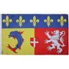 AZ FLAG Bandiera Rodano-Alpi 90x60 cm Poliestere 100D 2 Occhielli | Uso interno ed esterno bandiera decorativa del Rodano-Alpi doppie cuciture e bordi rinforzati con occhielli metallici