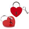Fenglin-joy Serratura a Cuore Lucchetto,2 pezzi lucchetto dell'amore Lucchetto a forma di cuore con chiave Mini Lucchetto in Metallo per San Valentino,matrimonio,anniversario,borsa Box (rosso)