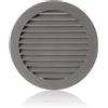 ABOUT VENT 125mm Griglia Ventilazione in Plastica ABS Grigia con Zanzariera - Griglie Aerazione Rotonde
