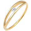 DIAMORE Elli DIAMONDS Anello Donne Fidanzamento Semplice con Diamante (0.06 ct.) in Oro Giallo 585