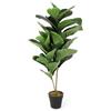 HOME DECO FACTORY HD4151 - Vaso per piante artificiali, 90 cm, in plastica, 14 x 14 x 98 cm, colore: verde