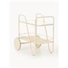 Westwing Collection Carrello portavivande in metallo con piano in vetro Giovanni -