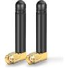 Bingfu Antenna WiFi Mini 2,4GHz 5GHz Bibanda 2dBi MIMO Maschio RP-SMA Angolo Retto per Scheda Rete Wireless Router WiFi Adattatore USB Telecamera IP Sicurezza Monitor Videosorveglianza, 2 Pacchi