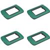 A2ZWORLD 4 Pezzi Placca Plastica Ovale, 3 Moduli Posti Per Scatola 503, Compatibile Con Bticino Living Light, Colore Verde, Serie MBL