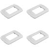 A2ZWORLD 4 Pezzi Placca Plastica Ovale, 3 Moduli Posti Per Scatola 503, Compatibile Con Bticino Living Light, Colore Bianco Completo, Serie MBL
