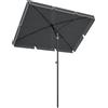 Outsunny Ombrellone da Giardino Rettangolare con Inclinazione Regolabile e Palo in Alluminio, 198x130x240cm, Grigio e Nero|Aosom