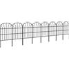 Outsunny Recinto da giardino esterno da 8 pannelli con ornamenti, bordi in metallo, 264 x 61 cm, Nero | Aosom Italy