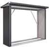 Outsunny Capanno Portalegna in Acciaio da Esterno, Base Rialzata e Tetto Inclinato, 213x66.5x150 cm, Grigio Scuro | Aosom Italy
