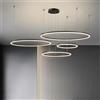 YYUTLUO Lampadario LED Moderno DIY Cerchio | 4 Nera Anelli :20+40+60+80cm=100W | Illuminazione A Sospensione LED In Metallo+Acrilico Telecomando Dimmerabile Lampada Sospensione Soffitto Rotondo
