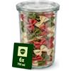 Weck SICIGNANO Vaso Vetro Weck Conf.6 Pz. Con Coperchio Chiusura Ermetica Clip Inox in Confezione Originale (1000, Circolare, 1, MCMSIC)