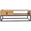 HOME DECO FACTORY, Wood and Metal Abbott Furniture Office Coffee Table Side Table Natural Black 100.00 x 50.00 x 36.00