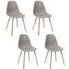 HOME DECO FACTORY, HD0330, Set di 4 Sedie Pp Phenix Taupe M4, Les P'Tits Prix, Mobili, Seduta, Sedia Poltrona da Tavolo, 48,5x85,8x46 cm, altezza seduta 48 cm, Taupe Marrone
