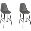HOME DECO FACTORY, HD0189, Set di 2 sedie da bar M2 grigio ambra, Indus Bistro, mobili, seduta, sgabello e sedia da bar, 44x110x52 cm, altezza seduta 70 cm, grigio nero