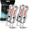 UPXSXT 2 pezzi 7443 Lampadina rossa per luce di stop posteriore a LED, W21/5W T20 7444NA 12V-24V 27SMD Lampadina di ricambio ultra luminosa