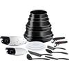 Tefal Ingenio - Set di Pentole da Cucina 20 Pezzi, Casseruole, Coperchi, Maniglie, Non Induzione, Rivestimento Antiaderente, Lavabile in Lavastoviglie