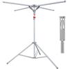 Relaxdays Stendibiancheria Pieghevole 4 Bracci, Regolabile Fino a 15 kg, Altezza 100-180 cm, Grigio