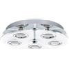 Eglo Lampada da soffitto a LED Cabo, a 5 luci, in acciaio inox e vetro satinato, lampada da soggiorno in cromo bianco, trasparente, lampada da cucina, soffitto con attacco GU10, Ø 35 cm