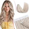 MY-LADY Extension adesive Remy per capelli, 20 pezzi, 30 cm, biondo platino e grigio, con nastro adesivo invisibile, 30 g, #60PGREY