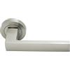 Micel - 03931 - Set di maniglia con rosetta, 50 mm e maniglia quadrata, finitura nichel satinato, colore argento, 135 x 50 x 54 mm
